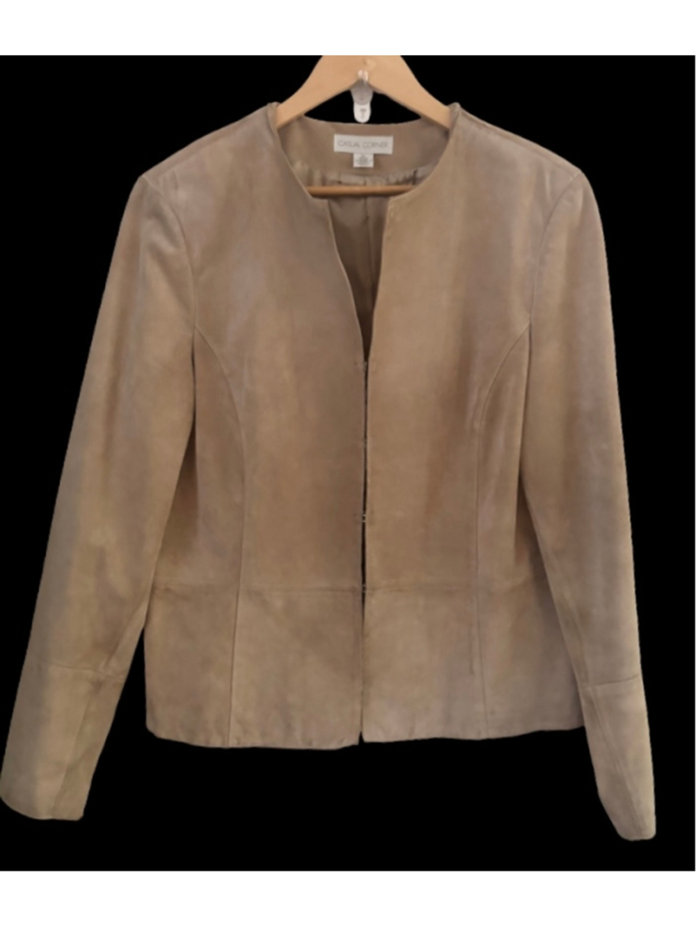 VTG Casual Corner tan suede blzr/jkt SZ L old money luxury